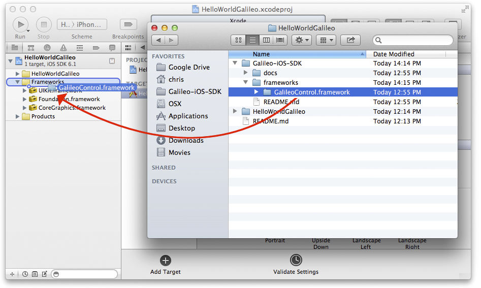 Adding the GalileoControl framework