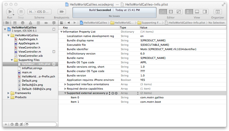 Configuring your project's Info.plist